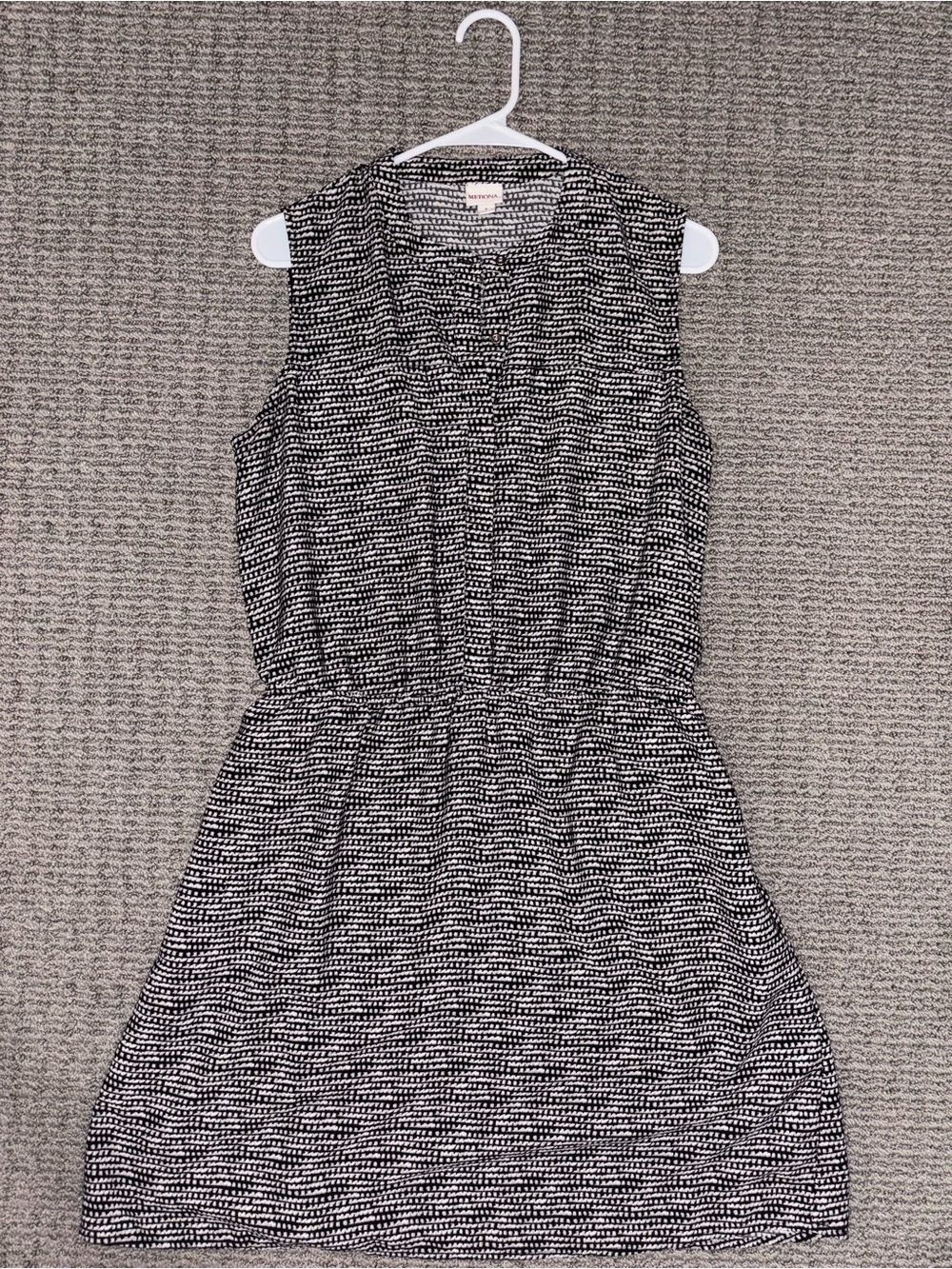 Merona Black & White Sleeveless Mini Dress - Size L